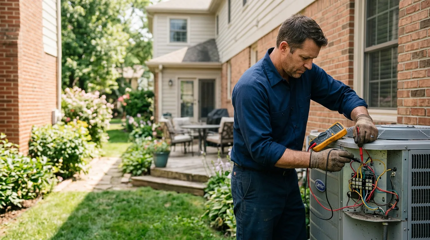 HVAC technician working near Hobbs, IN